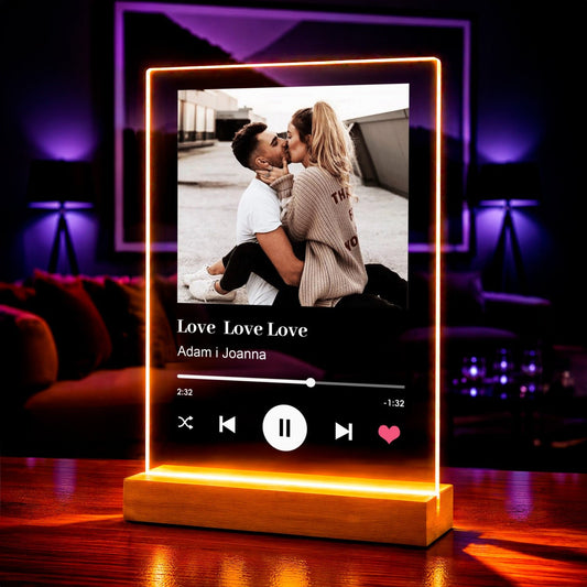 Spotify Love zdjęcie z napisem - Druk na szkle, spersonalizowany prezent - Adamell.pl