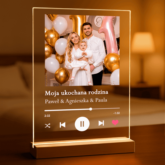 Spotify - magiczny druk na szkle akrylowym, personalizowany prezent - Adamell.pl