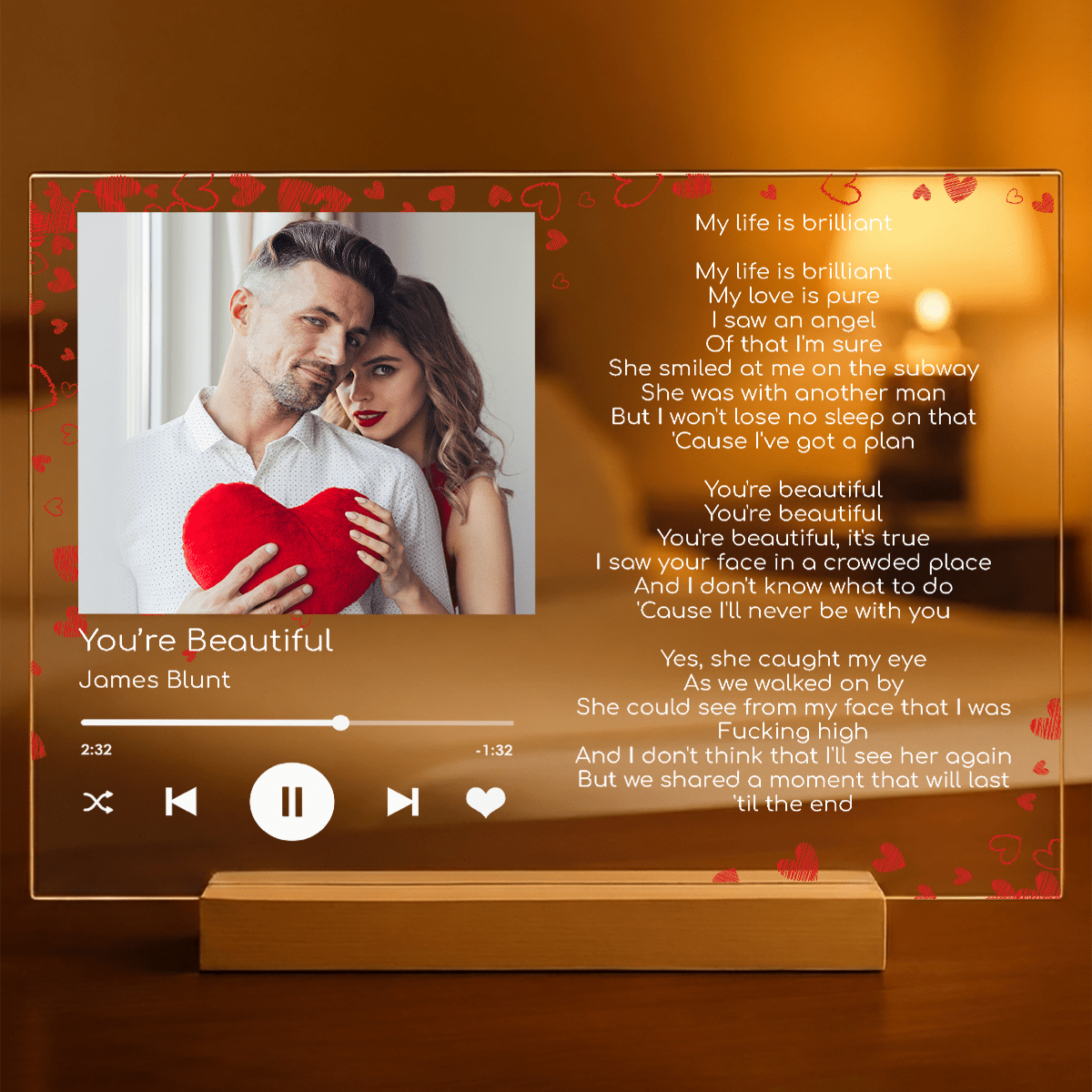 Spotify piosenka dla niego - Druk na szkle, spersonalizowany prezent dla chłopaka - Adamell.pl