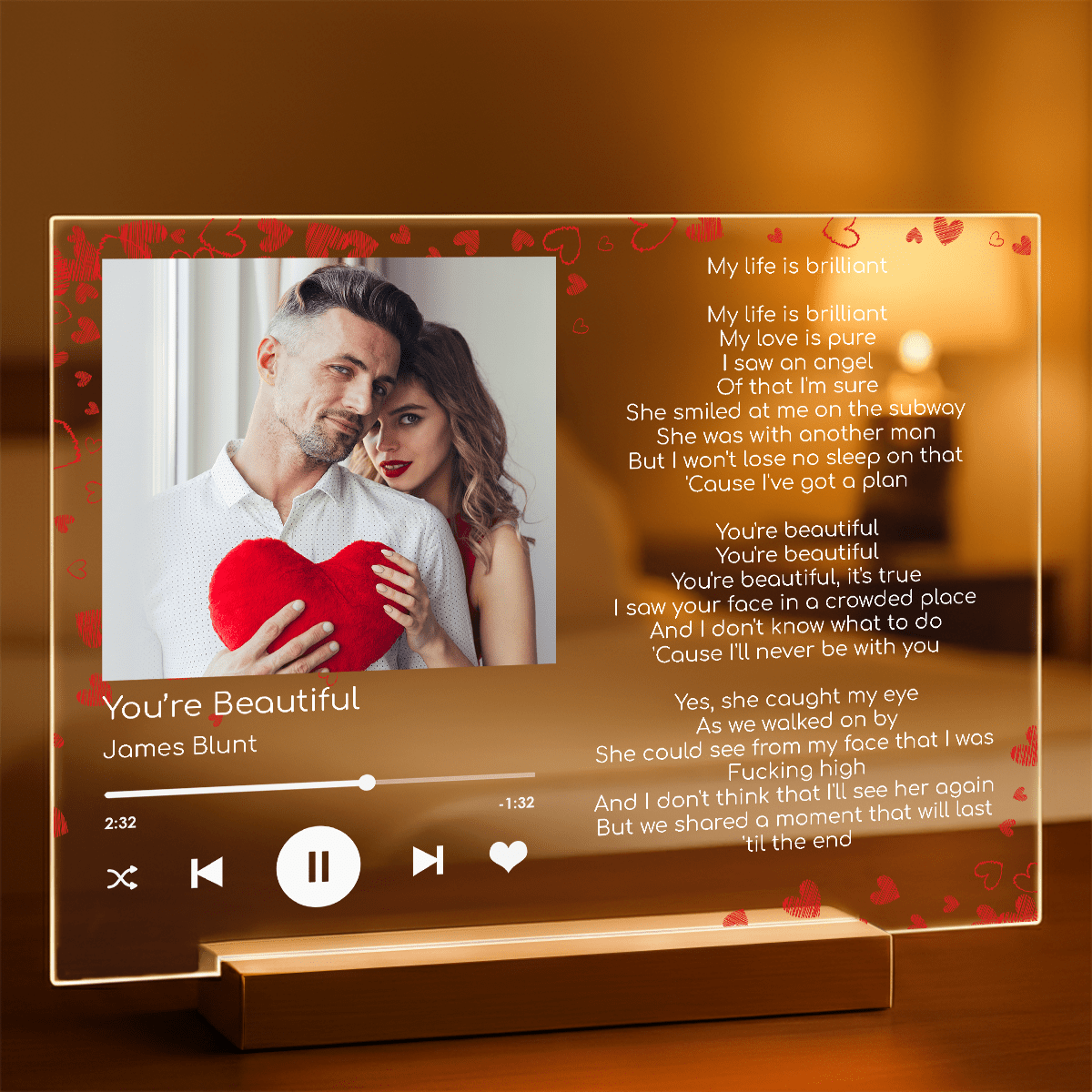 Spotify piosenka dla niego - Druk na szkle, spersonalizowany prezent dla chłopaka - Adamell.pl
