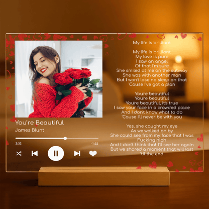 Spotify piosenka dla niej - Druk na szkle, spersonalizowany prezent dla kobiety - Adamell.pl