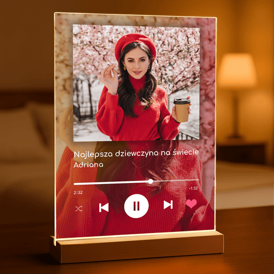 Spotify z gradientem - Druk na szkle, spersonalizowany prezent dla dziewczyny - Adamell.pl