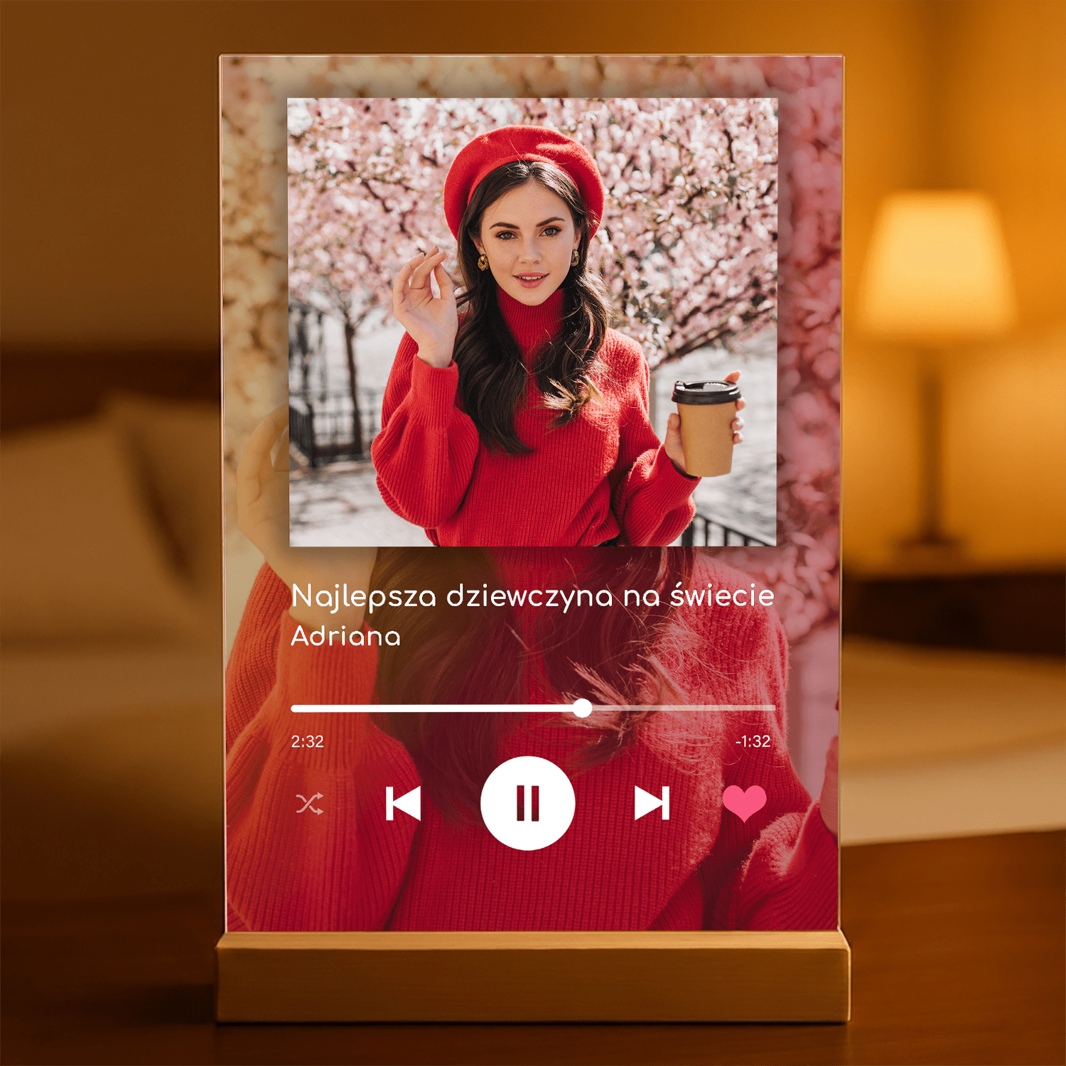 Spotify z gradientem - Druk na szkle, spersonalizowany prezent dla dziewczyny - Adamell.pl