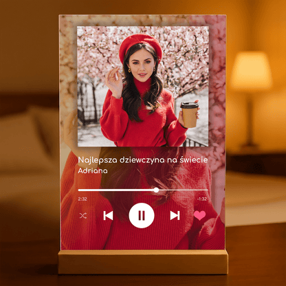 Spotify z gradientem - Druk na szkle, spersonalizowany prezent dla dziewczyny - Adamell.pl