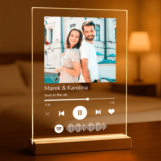 Spotify zakochanych - Druk na szkle, spersonalizowany prezent dla pary - Adamell.pl