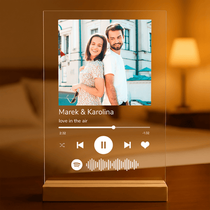 Spotify zakochanych - Druk na szkle, spersonalizowany prezent dla pary - Adamell.pl