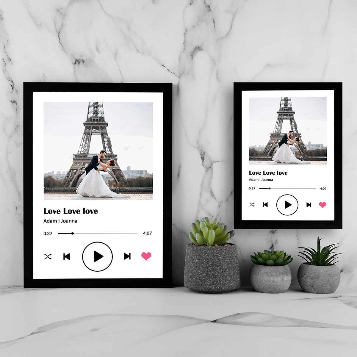Spotify zdjęcie w ramce - Druk na szkle, spersonalizowany prezent - Adamell.pl