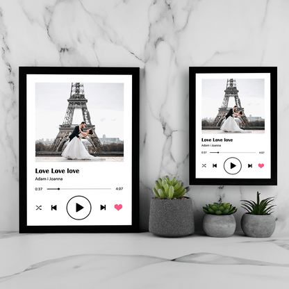 Spotify zdjęcie w ramce - Druk na szkle, spersonalizowany prezent - Adamell.pl