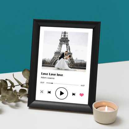 Spotify zdjęcie w ramce - Druk na szkle, spersonalizowany prezent - Adamell.pl