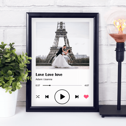 Spotify zdjęcie w ramce - Druk na szkle, spersonalizowany prezent - Adamell.pl