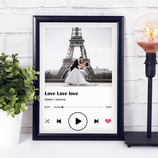 Spotify zdjęcie w ramce - Druk na szkle, spersonalizowany prezent - Adamell.pl