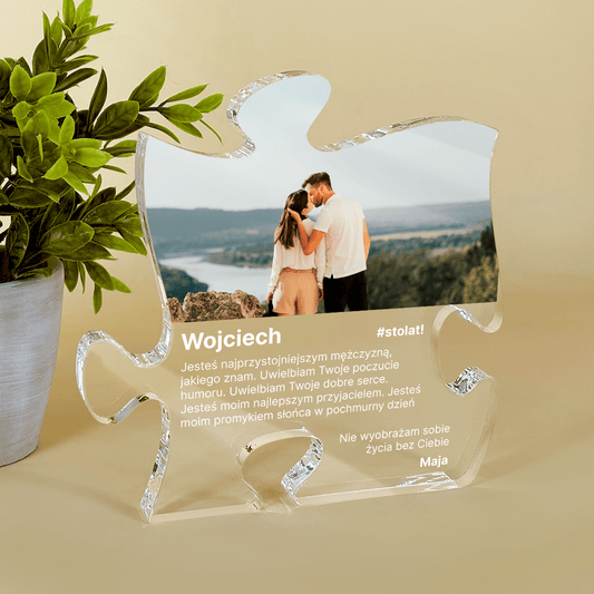 Sto lat dla niego! - Druk na szkle - puzzel, spersonalizowany prezent dla mężczyzny - Adamell.pl