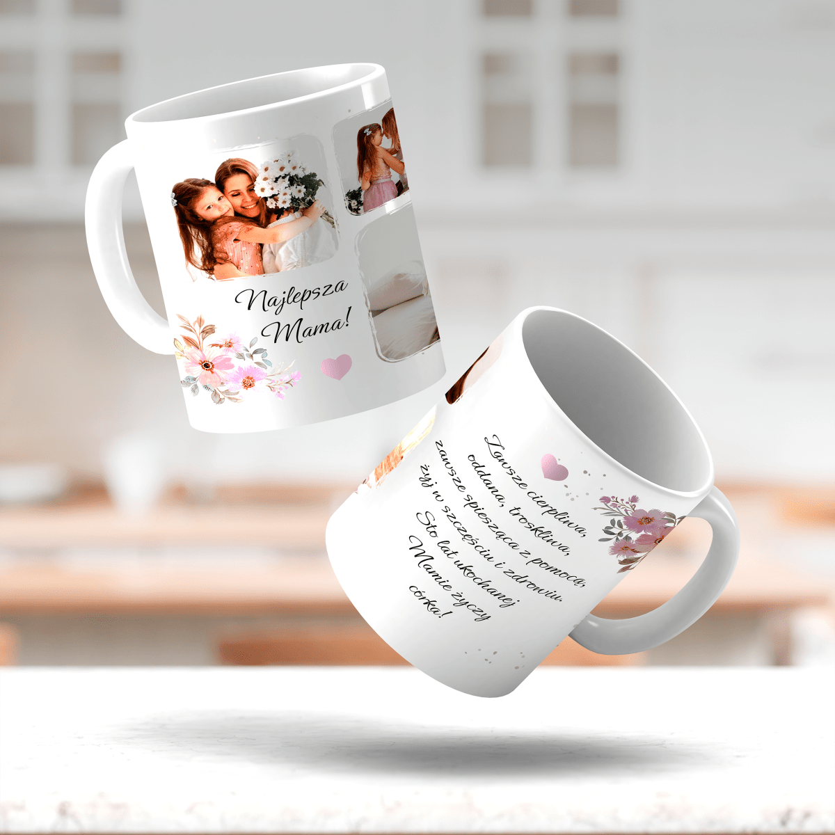 Sto lat ukochanej mamie - 1x Kubek z nadrukiem, spersonalizowany prezent dla mamy - Adamell.pl