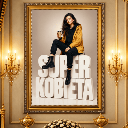 Super Kobieta: Nowoczesny Prezent dla Niej – Portret na płótnie - Adamell.pl