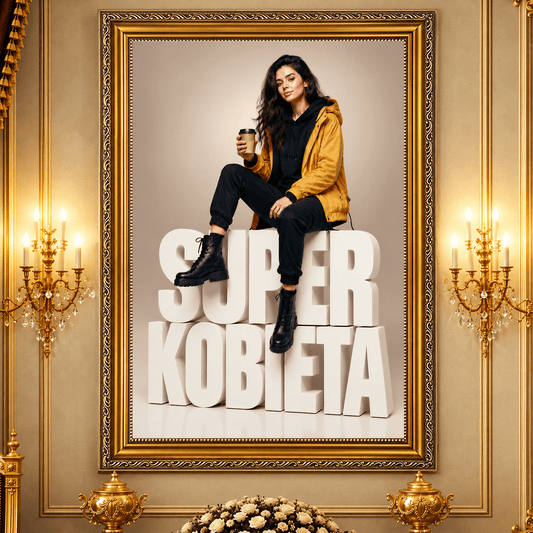Super Kobieta: Nowoczesny Prezent dla Niej – Portret na płótnie - Adamell.pl