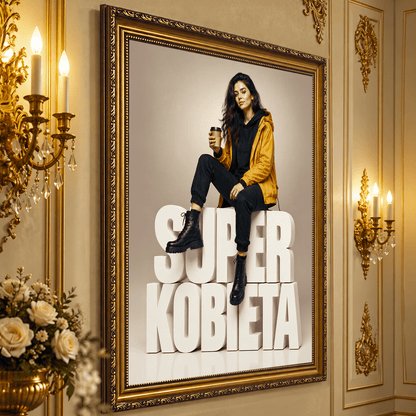 Super Kobieta: Nowoczesny Prezent dla Niej – Portret na płótnie - Adamell.pl