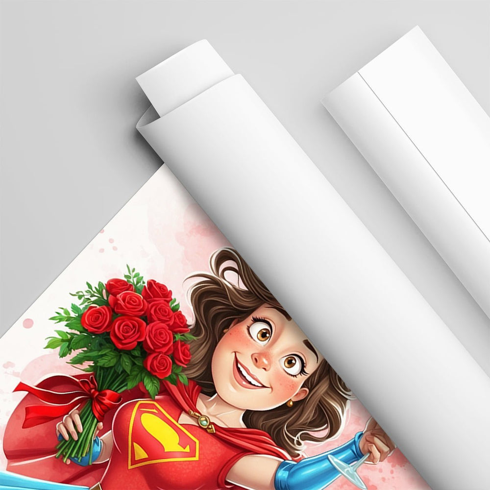 Super mama Ilustracja - plakat, spersonalizowany prezent dla mamy - Adamell.pl