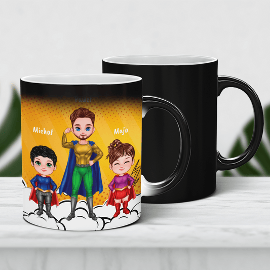 Super wujek Clipart - 1x Kubek magiczny z nadrukiem, spersonalizowany prezent dla wujka - Adamell.pl