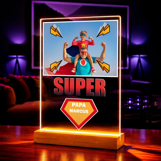 Superbohater tata - Druk na szkle, spersonalizowany prezent dla taty - Adamell.pl