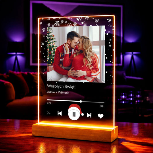 Świąteczna para spotify - Druk na szkle, spersonalizowany prezent dla pary - Adamell.pl