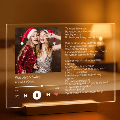 Świąteczna piosenka siostry - Druk na szkle, spersonalizowany prezent dla siostry - Adamell.pl