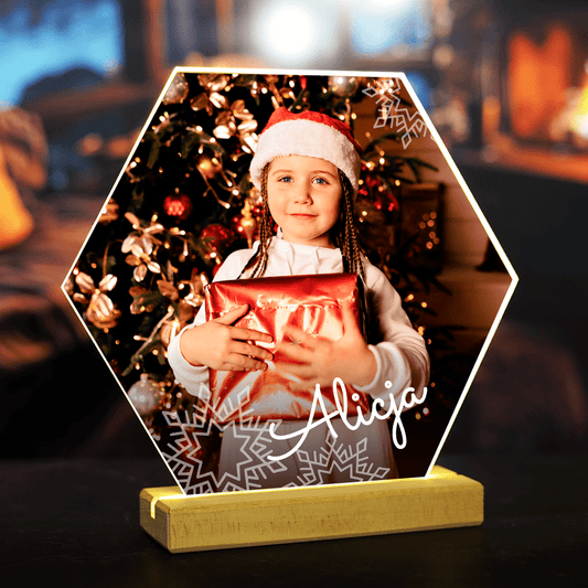 Świąteczne zdjęcie dziecka - Druk na szkle, spersonalizowany prezent dla dziecka - Adamell.pl