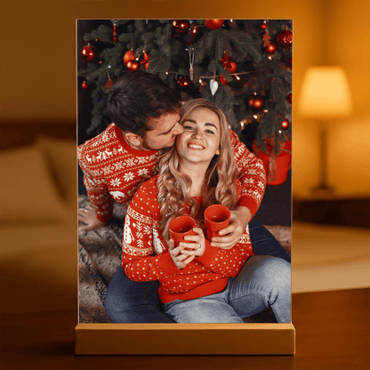 Świąteczne zdjęcie z dziewczyną - Druk na szkle, spersonalizowany prezent dla dziewczyny - Adamell.pl