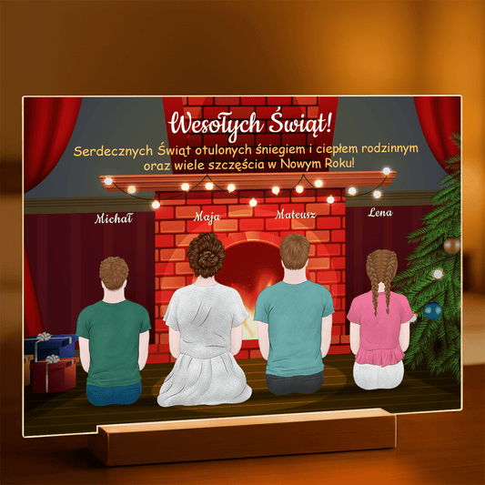 Świąteczne życzenia Clipart - Druk na szkle, spersonalizowany prezent dla rodziców - Adamell.pl