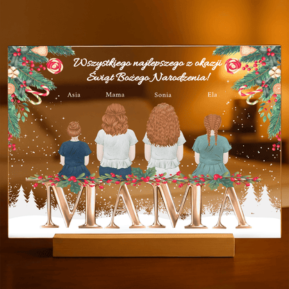 Świąteczne życzenia dla mamy clipart - Druk na szkle, spersonalizowany prezent dla mamy - Adamell.pl