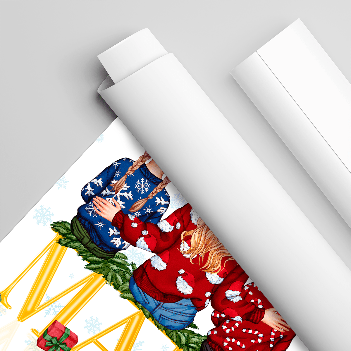 Świąteczny Clipart MAMA + życzenia noworoczne - plakat, spersonalizowany prezent dla mamy - Adamell.pl