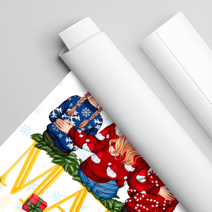 Świąteczny Clipart MAMA + życzenia noworoczne - plakat, spersonalizowany prezent dla mamy - Adamell.pl