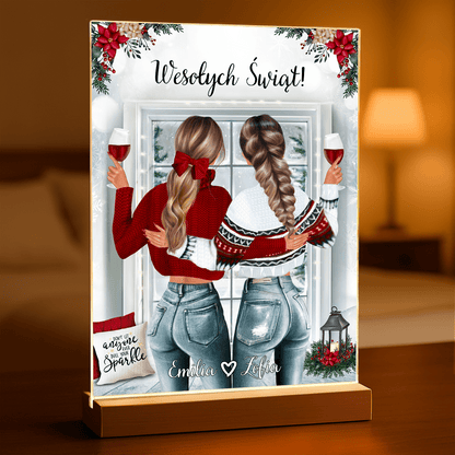 Świąteczny Clipart PRZYJACIÓŁKI - Druk na szkle, spersonalizowany prezent dla przyjaciółki - Adamell.pl