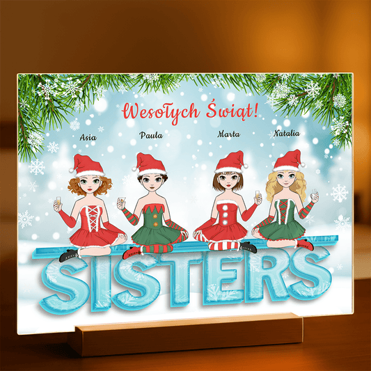 Świąteczny Clipart siostry - Druk na szkle, spersonalizowany prezent dla siostry - Adamell.pl