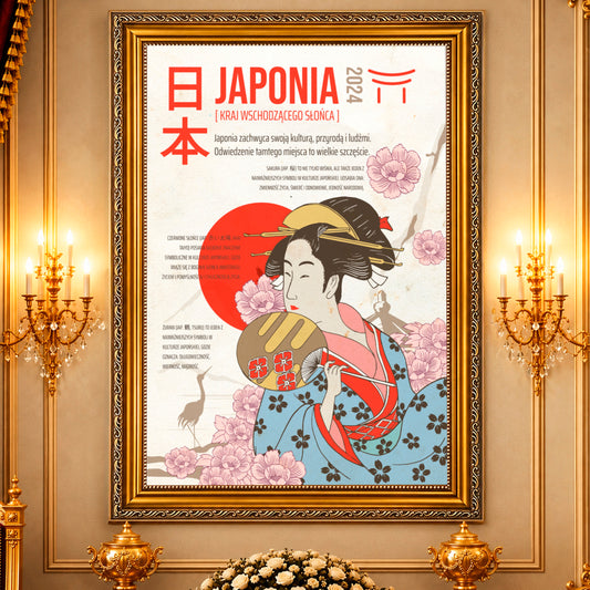 Kolaż ze zdjęć na płótnie Symbole japonii — prezent dla przyjaciółki