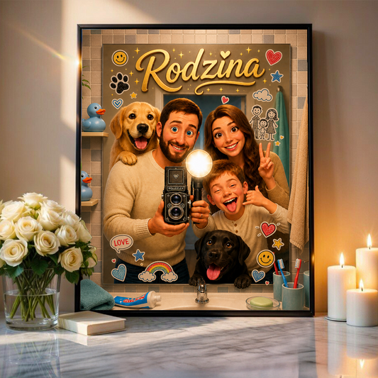 Szalone Selfie w Lustrze – Personalizowany plakat dla rodziców - Adamell.pl