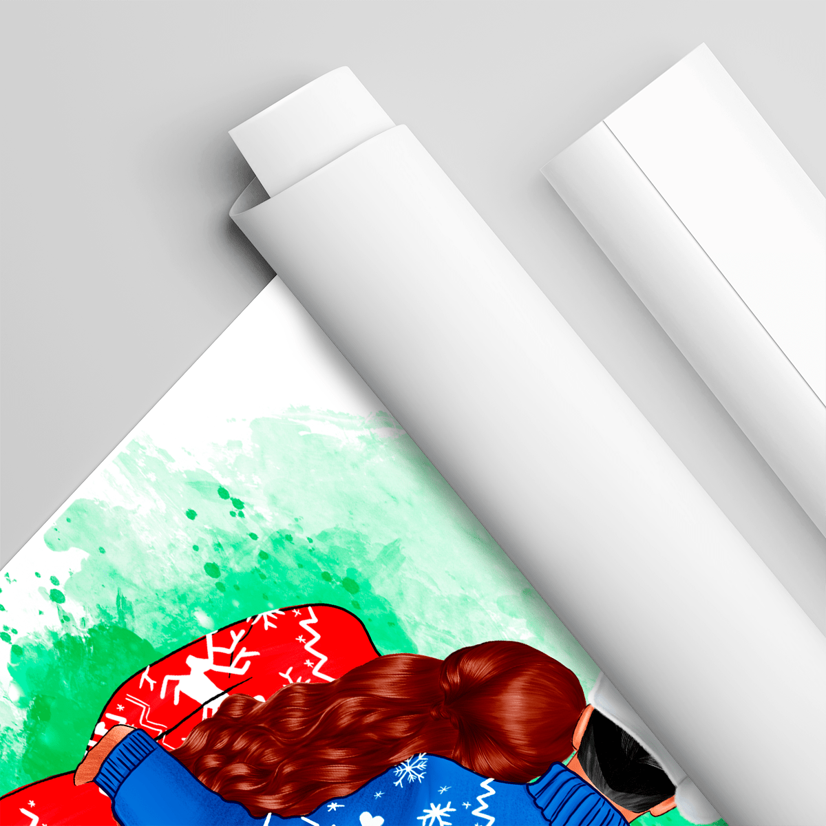 Szczęśliwa para w Święta Clipart - plakat, spersonalizowany prezent dla męża - Adamell.pl