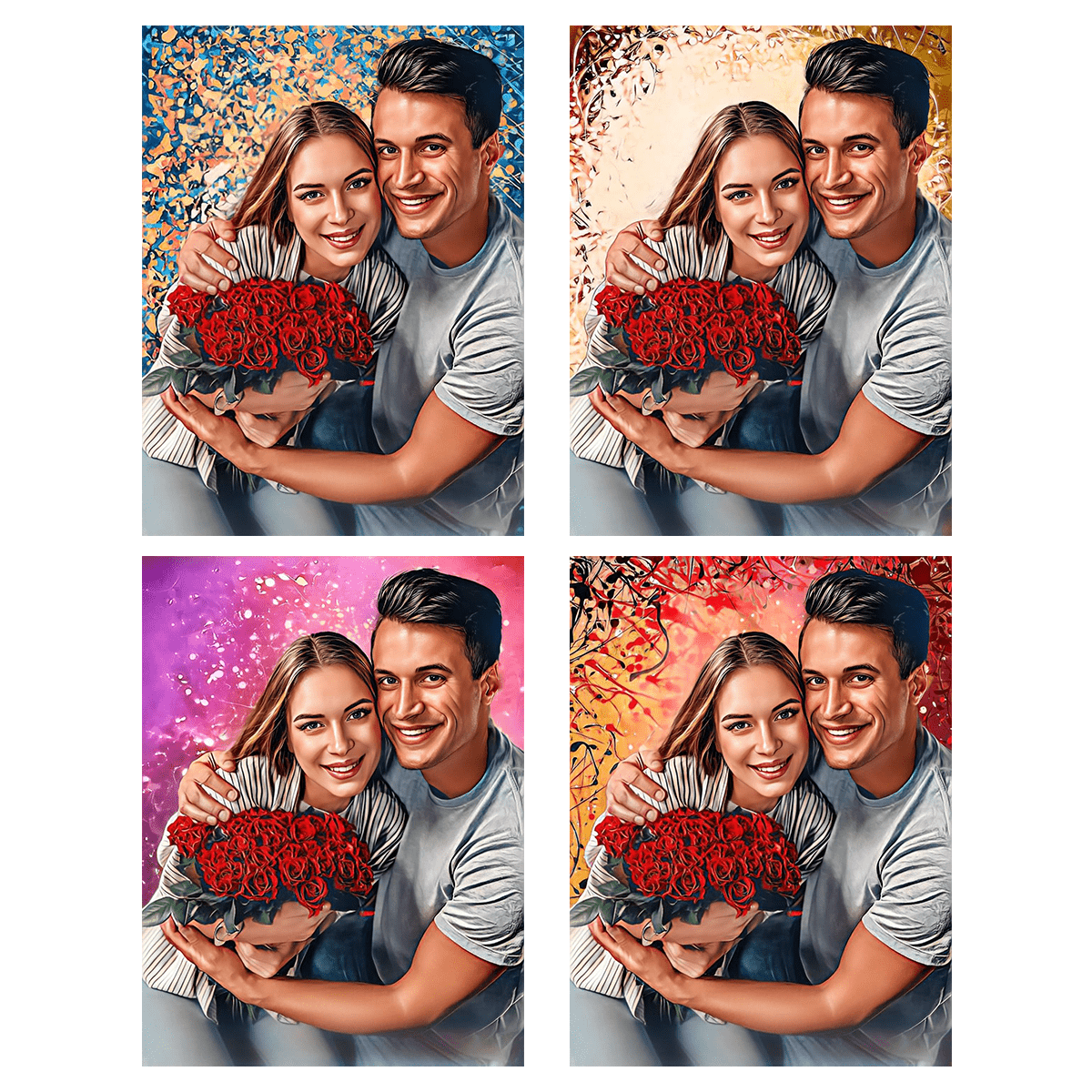 Szczęśliwa para zakochanych - plakat, spersonalizowany prezent dla pary - Adamell.pl