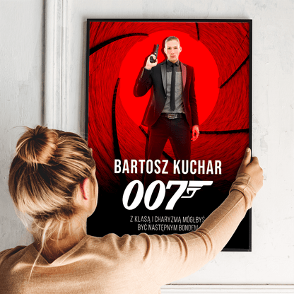 Tajny agent - plakat, spersonalizowany prezent dla niego - Adamell.pl