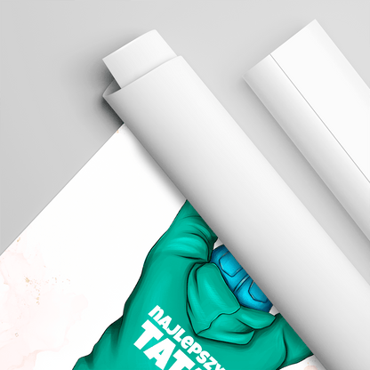 Tata i córka Clipart - plakat, spersonalizowany prezent dla taty - Adamell.pl