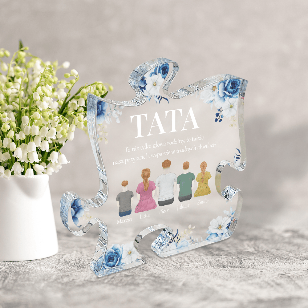 Tata naszym przyjacielem - Druk na szkle - puzzel, spersonalizowany prezent dla taty - Adamell.pl