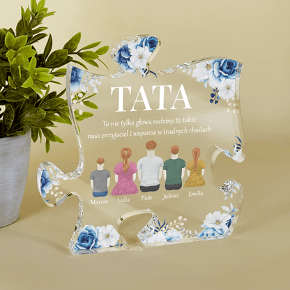 Tata naszym przyjacielem - Druk na szkle - puzzel, spersonalizowany prezent dla taty - Adamell.pl