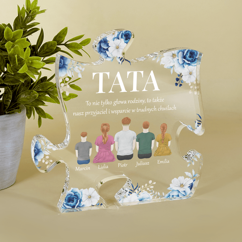 Tata naszym przyjacielem - Druk na szkle - puzzel, spersonalizowany prezent dla taty - Adamell.pl