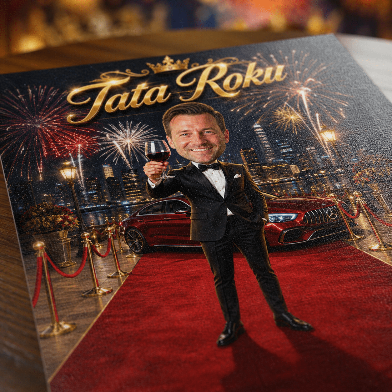 Tata roku ilustracja - plakat, spersonalizowany prezent dla taty - Adamell.pl