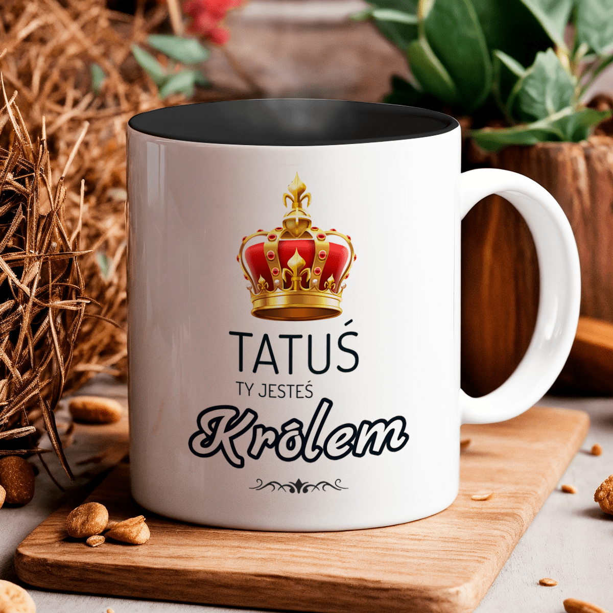 Tatuś Król - 1x Kubek z nadrukiem, spersonalizowany prezent dla taty - Adamell.pl