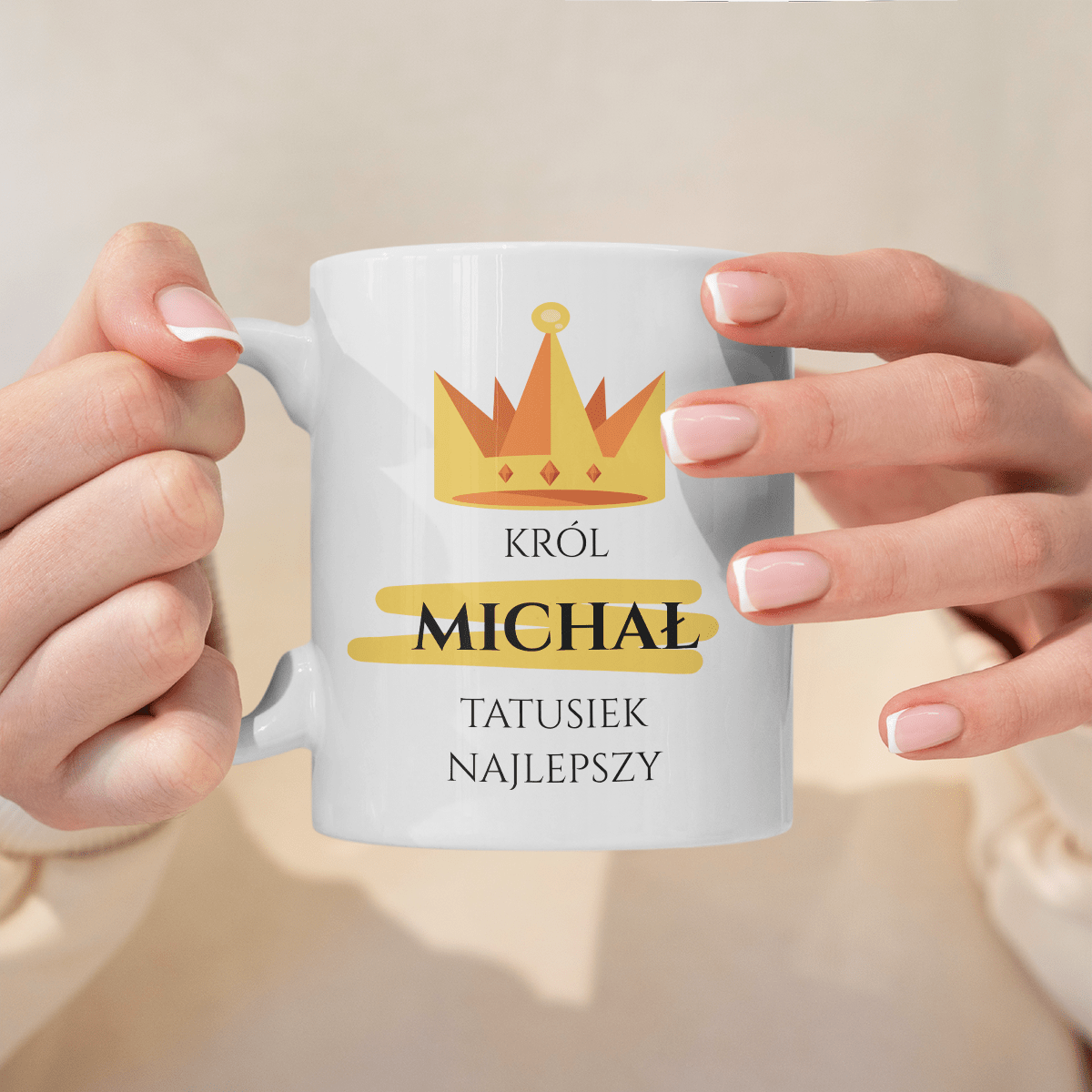 Tatusiek najlepszy - 1x Kubek z nadrukiem, spersonalizowany prezent dla taty - Adamell.pl