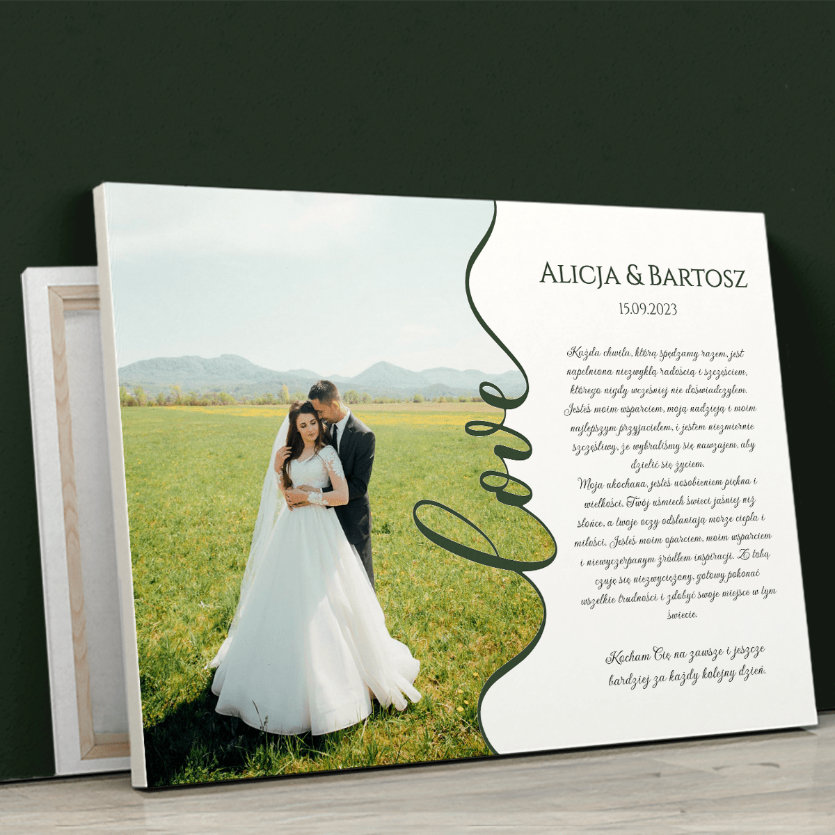 Ten wyjątkowy dzień - druk na płótnie, spersonalizowany prezent dla pary - Adamell.pl