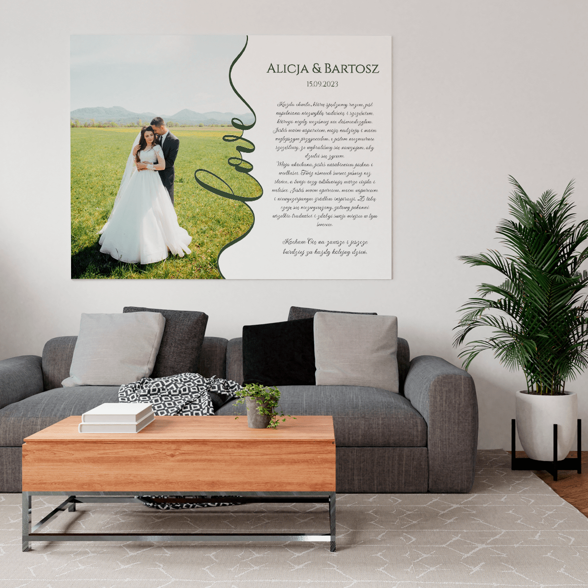 Ten wyjątkowy dzień - druk na płótnie, spersonalizowany prezent dla pary - Adamell.pl