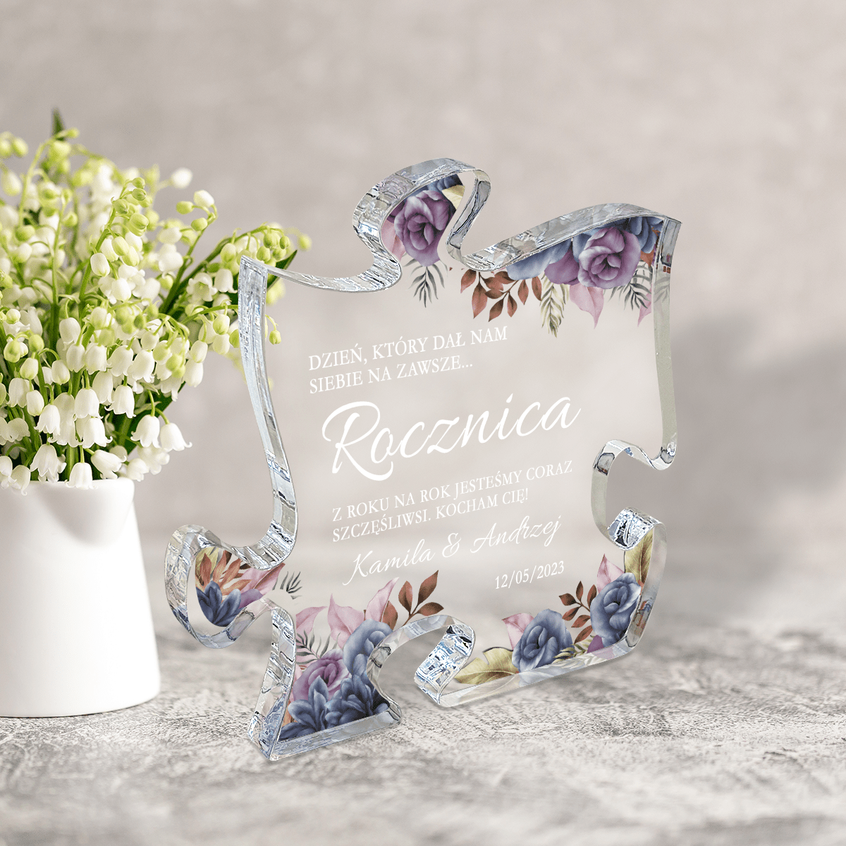 Ten wyjątkowy dzień - Druk na szkle - puzzel, spersonalizowany prezent dla pary - Adamell.pl