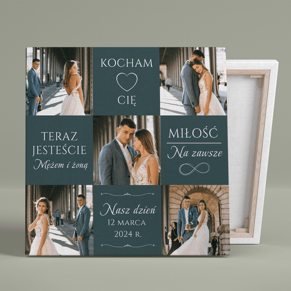 Teraz jesteście meżem i żoną - druk na płótnie, spersonalizowany prezent dla małżeństwa - Adamell.pl