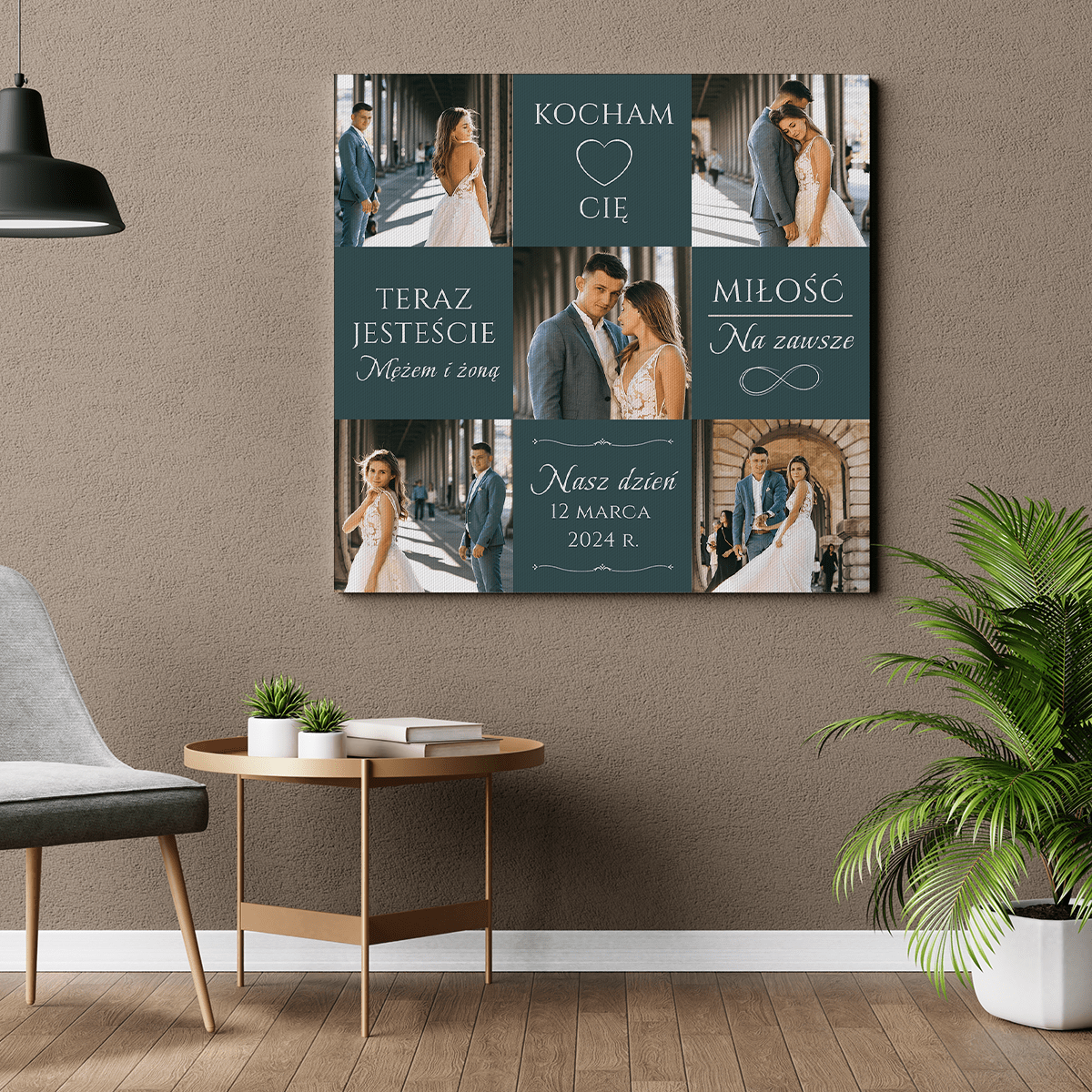 Teraz jesteście meżem i żoną - druk na płótnie, spersonalizowany prezent dla małżeństwa - Adamell.pl